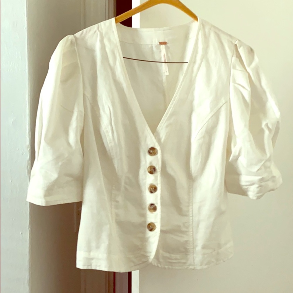 Free people Linen Button Down Top